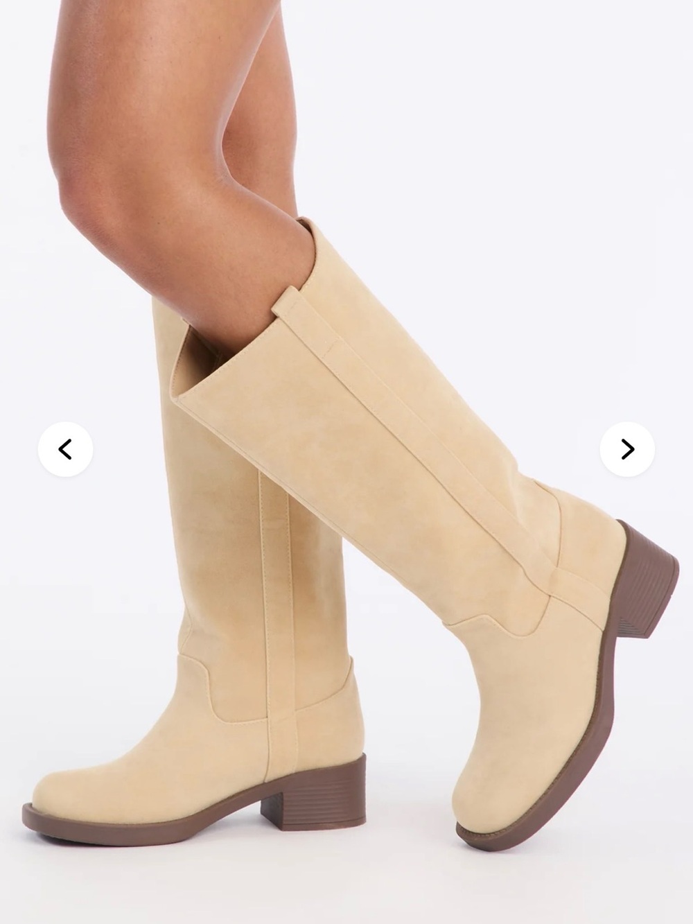 Rhena Fashion Nova Tall Beige Over-the-Knee Riding Boots